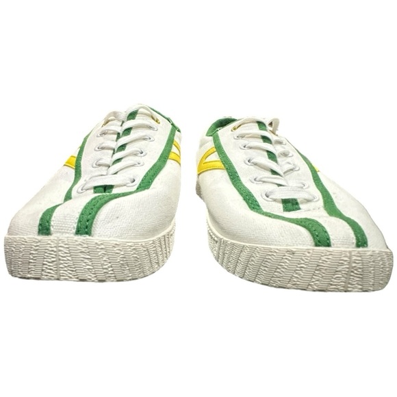 Tretorn x J.Crew Nylite Canvas Sneakers White Green Yellow Size 10 Retro Low-Top - Picture 4 of 7
